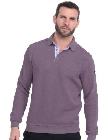 Polo manches longues Ethnic Blue violet Pour