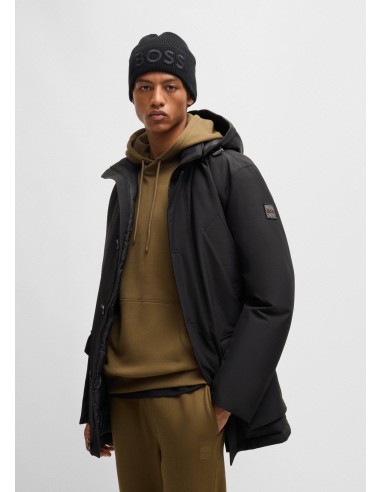 Parka à capuche BOSS noire déperlante 50-70% off 