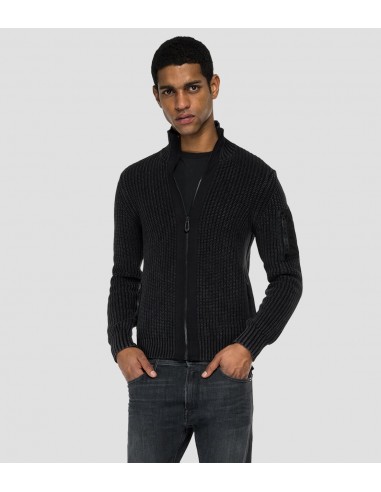 Gilet zippé Replay noir en coton en stock