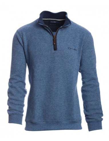 Pull demi zip Ethnic Blue bleu en laine vous aussi creer 