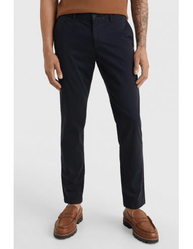 Pantalon chino Tommy Hilfiger slim marine coton bio Les magasins à Paris