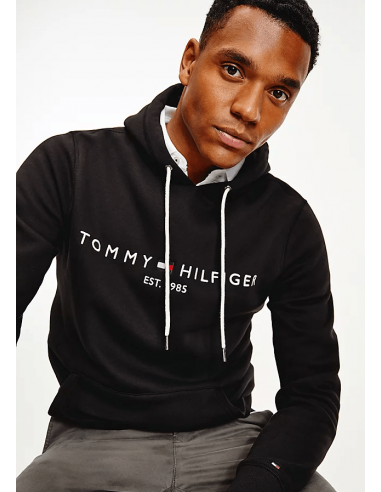 Sweat à capuche Tommy Hilfiger noir rembourrage situé sous