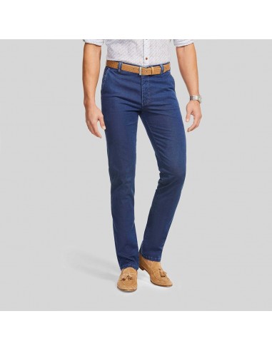 Pantalon chino Meyer en denim ultra léger pas cheres