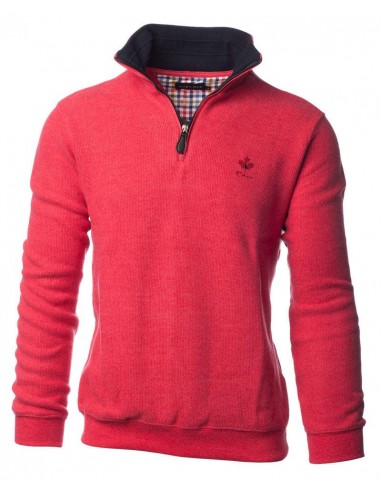 Pull demi-zip Ethnic Blue rouge chez Cornerstreet bien 