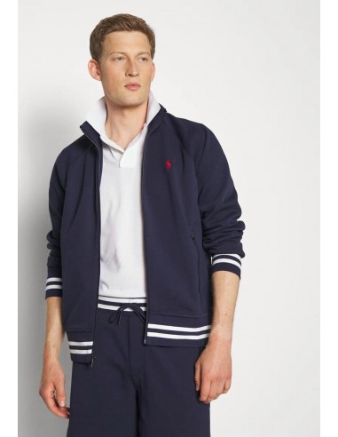 Sweat zippé col montant à liserés Ralph Lauren marine pour bénéficier 