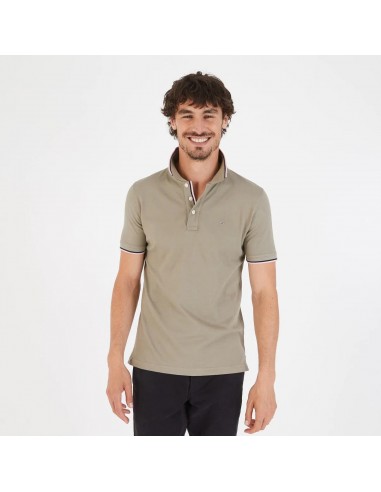 Polo à liserés Eden Park beige en coton stretch online