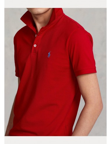 Polo Ralph Lauren cintré rouge en coton stretch en ligne