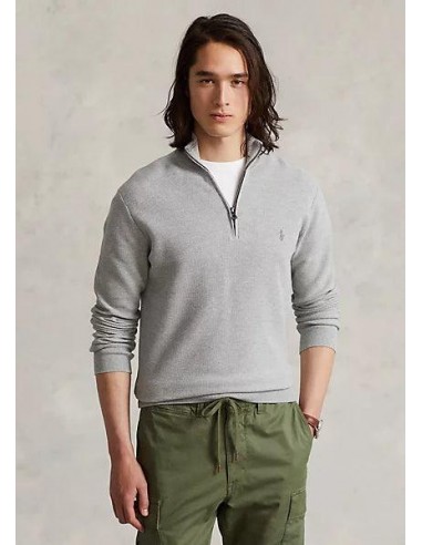 Pull demi zip Ralph Lauren gris en coton votre restaurant rapide dans 