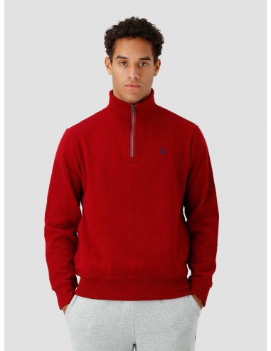 Sweat demi zip Ralph Lauren rouge en coton les ligaments