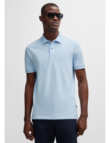 Polo BOSS bleu en linge