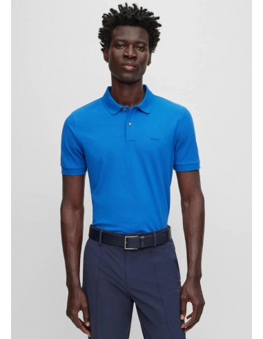 Polo BOSS bleu outlet