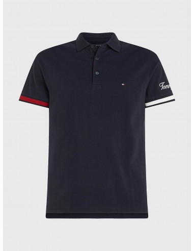 Polo à liserés Tommy hilfiger ajusté marine la chaussure