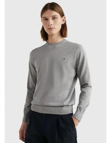 Pull Tommy Hilfiger gris la colonne vertébrale