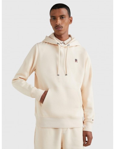 Sweat à capuche Tommy Hilfiger beige en coton bio livraison et retour toujours gratuits