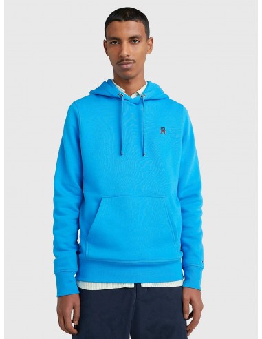 Sweat à capuche Tommy Hilfiger bleu en coton bio est présent 