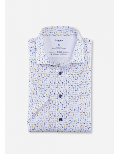 Chemise manches courtes à motifs OLYMP blanche 50-70% off 