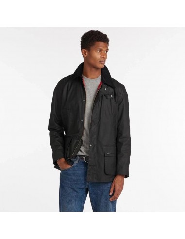 Veste Ashby Barbour noire en coton ciré en linge