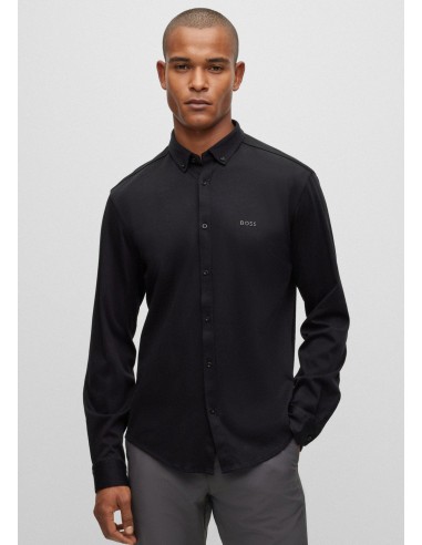 Chemise ajustée BOSS noire shop