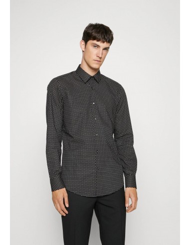 Chemise à motifs BOSS ajustée noire en coton stretch meilleur choix