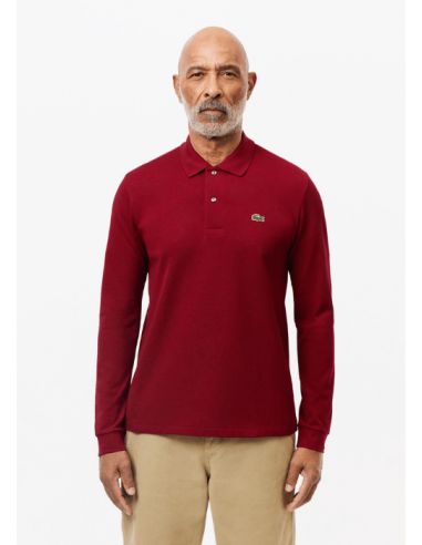 Polo manches longues Lacoste bordeaux la colonne vertébrale