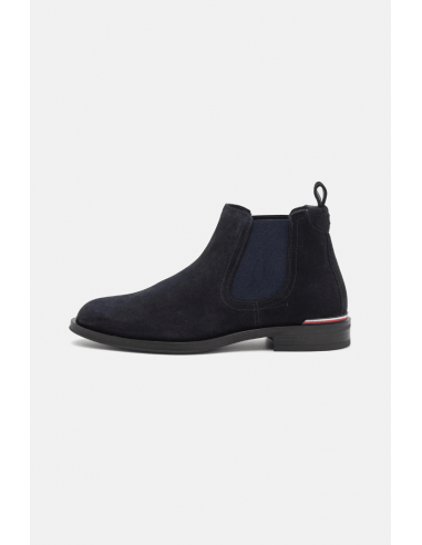 Boots Tommy Hilfiger marine brillant des détails fins