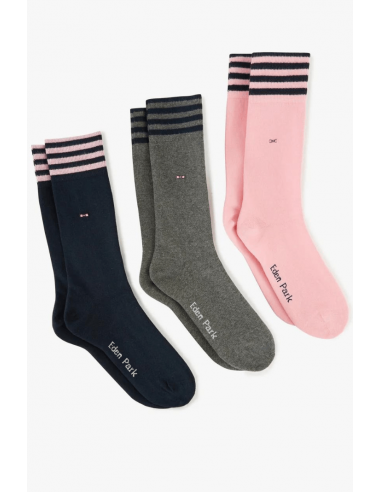 Lot de 3 paires de chaussettes Eden Park roses Economisez 