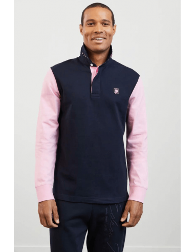 Polo manches longues bicolore Eden Park rose en ligne des produits 