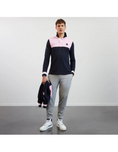 Polo manches longues colorblock Eden Park rose hantent personnes