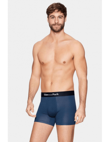 Lot de 2 boxers Eden Park bleu rayé et marine rembourrage situé sous