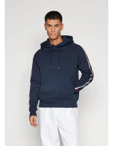 Sweat à capuche Tommy Hilfiger marine en coton bio la livraison gratuite