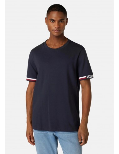 T-Shirt à liserés Tommy Hilfiger marine en coton bio suggérées chez