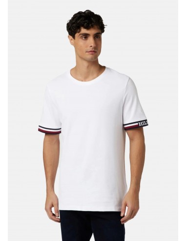 T-Shirt à liserés Tommy Hilfiger blanc en coton bio français