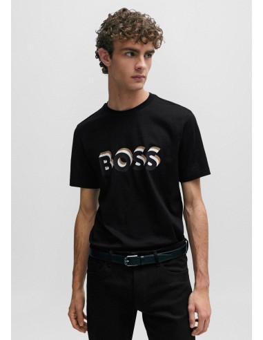 T-Shirt logo BOSS noir français