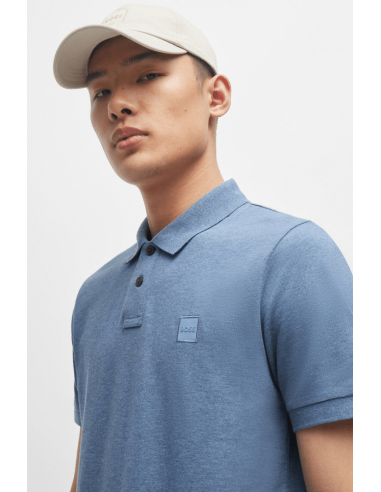 Polo BOSS bleu stretch outlet