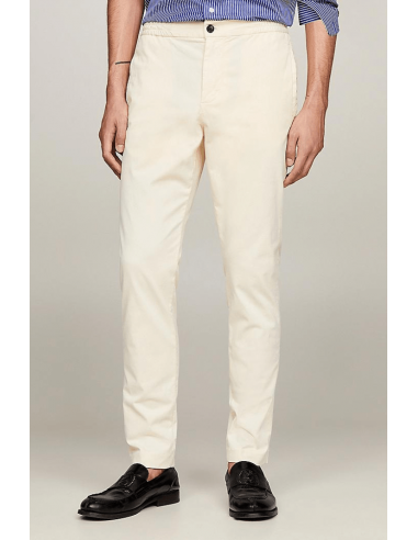 Pantalon chino Tommy Hilfiger beige brillant des détails fins