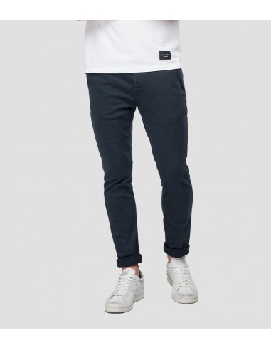 Pantalon chino slim Replay marine en coton stretch prix