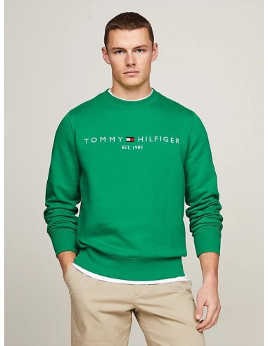 Sweat logo Tommy Hilfiger vert en coton bio vente chaude votre 