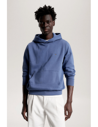 Sweat à capuche Tommy Hilfiger bleu en coton bio de pas cher