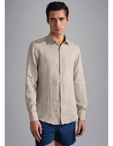 Chemise Paul & Shark beige en lin de la marque