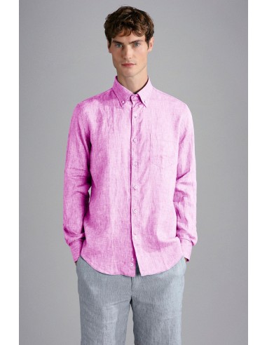 Chemise Paul & Shark rose en lin Venez acheter