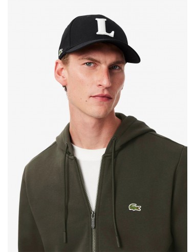 Sweat à capuche Lacoste kaki pas cher 