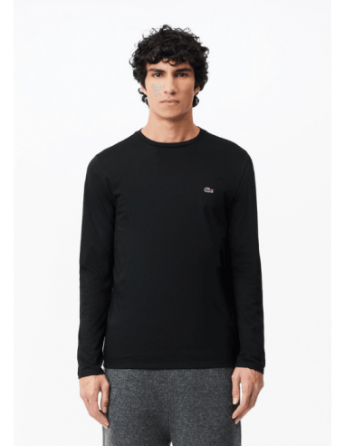 T-Shirt manches longues Lacoste noir ou a consommer sur place