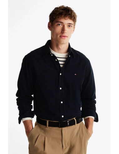 Chemise en velours Tommy Hilfiger marine pas cher