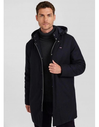 Parka Eden Park marine en flanelle 50-70% off 