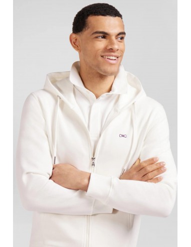 Sweat zippé à capuche Eden Park beige solde